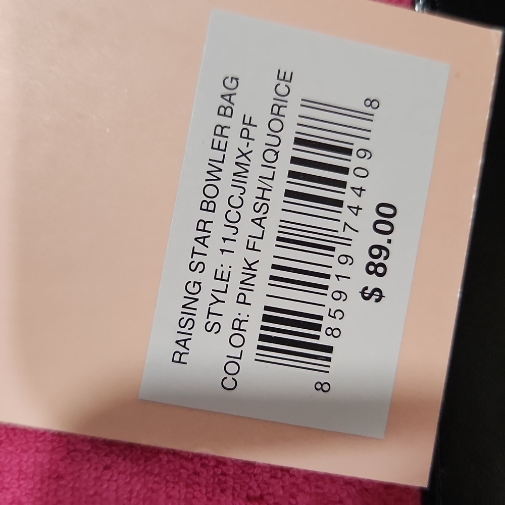 💕Juicy Couture▪️raising star pink Lemondade/ Liquorice terry cloth Bowler Bag - Picture 4 of 6